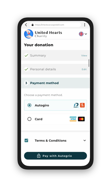 Charity - Payment method mockup - black