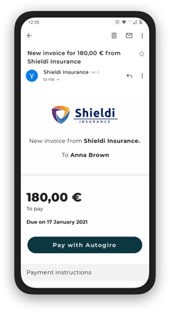 Invoice email with PM Switch mockup@x2