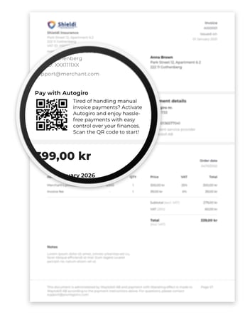 Invoice with Payment Method Switch QR code
