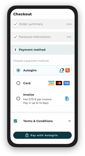 Image showing Waytobill's online checkout with various digital payment methods available.