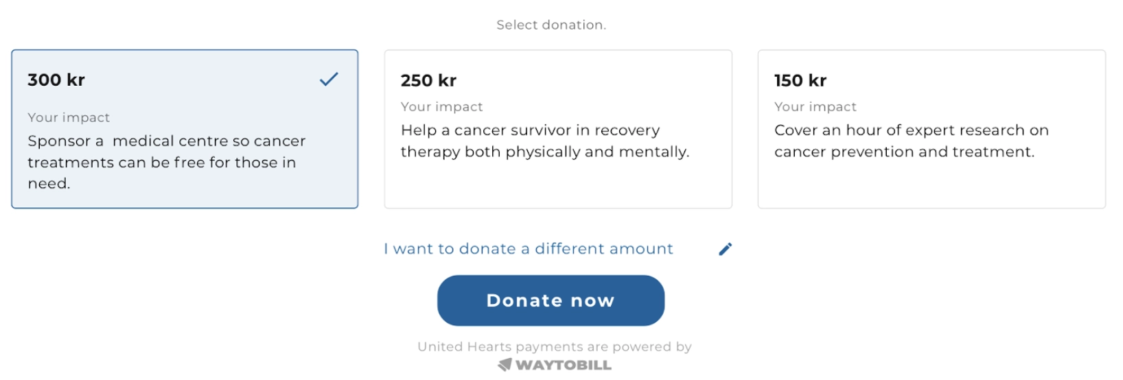 different donation amounts fundraising platform